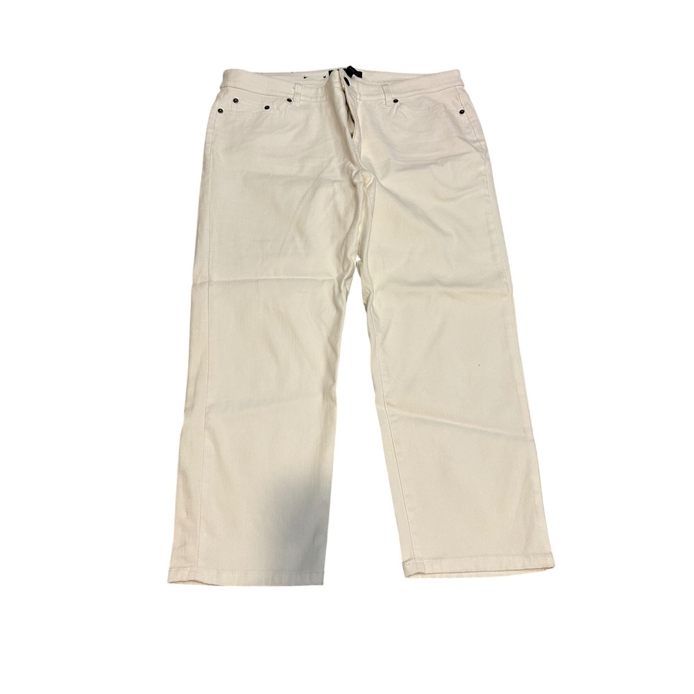 Lauren Ralph Lauren White Straight Leg Jeans Womens 14W Stretch Denim Pants